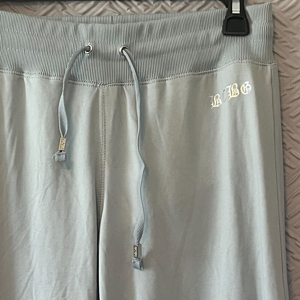 BCBGMAXAZRIA Rhinestone Embellished Lounge Pants Fog Blue BCN13595P NWT Small